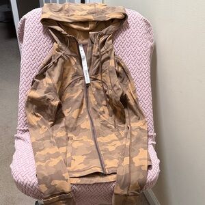 lululemon athletica Tan-Brown Camo Zip Hoodie
